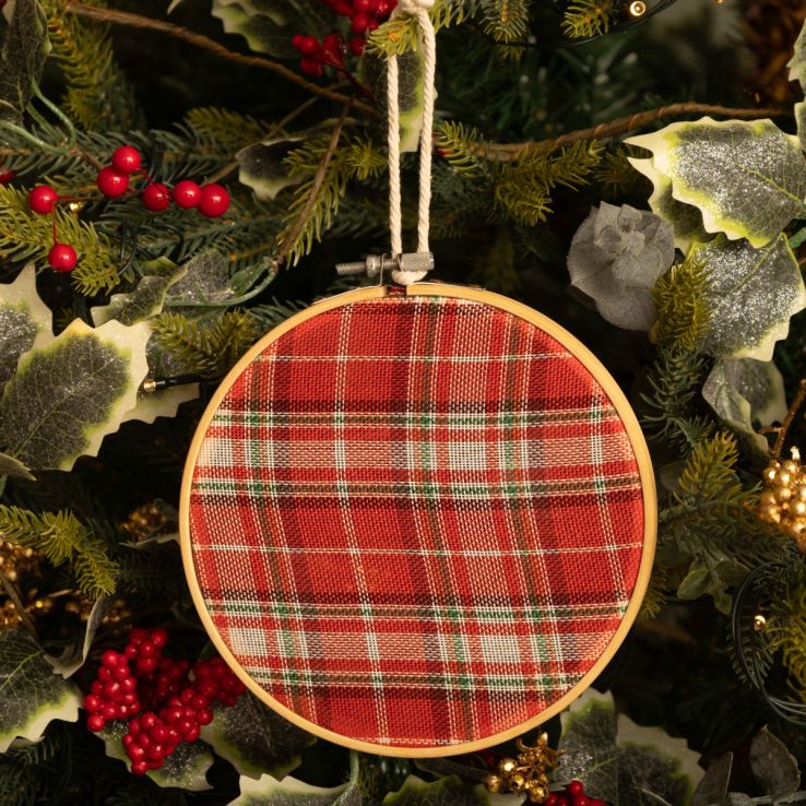 Traditional Tartan Embroidered Hoop - Christmas Tree Decoration main product photo