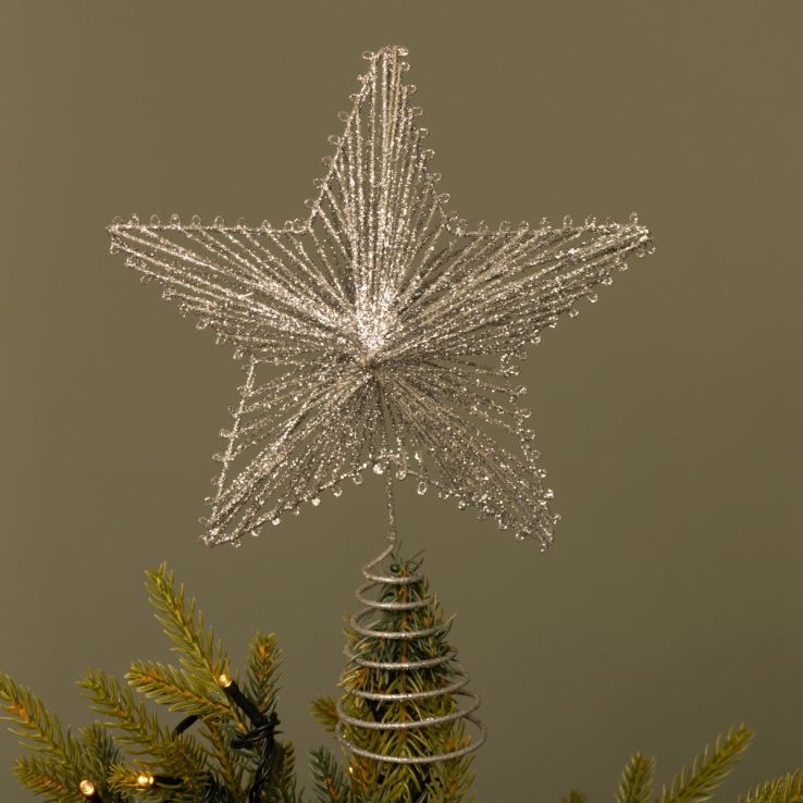Silver Glitter Star - Christmas Tree Topper main product photo