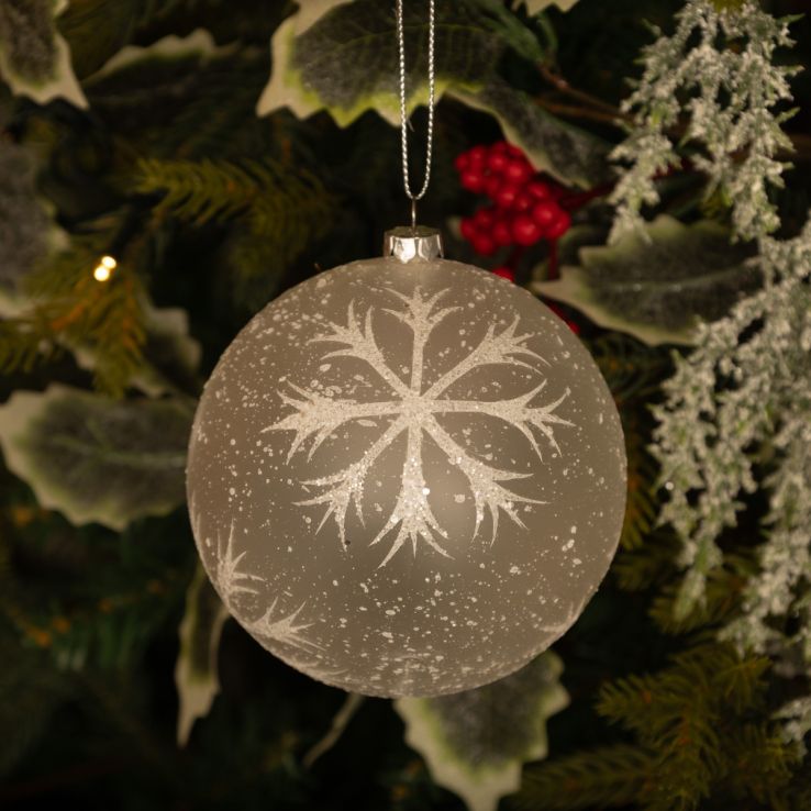Snowflake Design Bauble - Christmas Tree Decoration main product photo