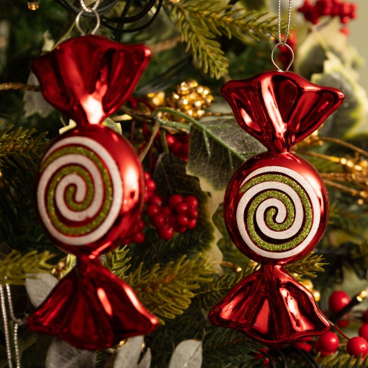 Glitter Candy Ornaments - 6 Pack - Christmas Tree Decoration main product photo