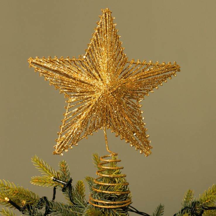 Gold Glitter Star - Christmas Tree Topper main product photo
