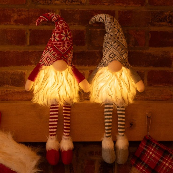 LED Light Dangly Legs Scandinavian Gonks - Christmas Decoration - Pack of 2 main product photo