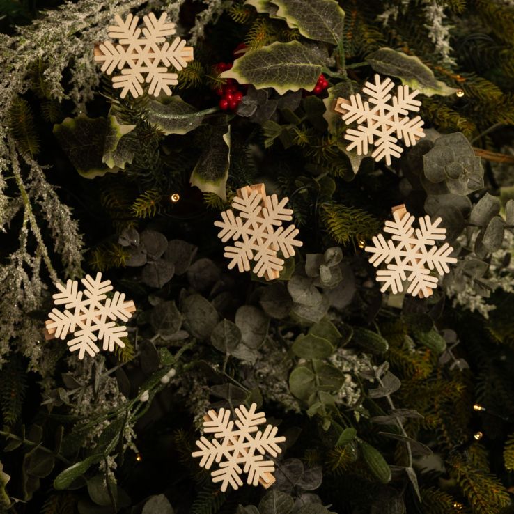 White Laser Cut Snowflakes Pegs - Christmas Decoration - Pack of 6 main product photo
