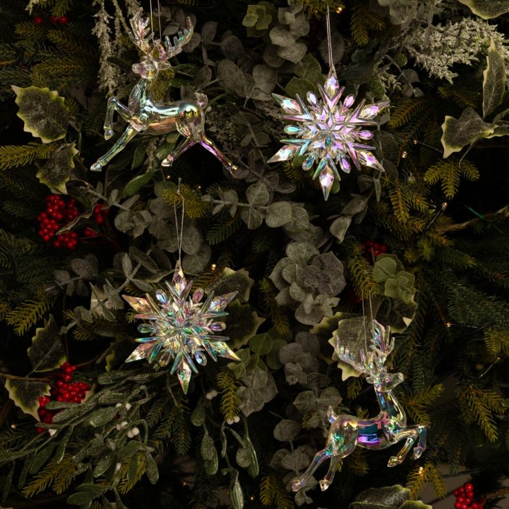 Set of 4 Assorted Acrylic Decorations - Christmas Tree Decoration main product photo