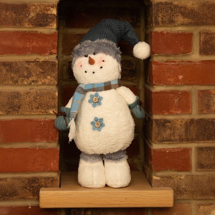 Pack of Two Standing Snowmen with Tartan Scarfs - Christmas Decoration main product photo