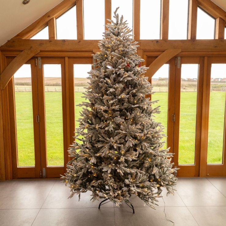 Prelit Pine Flocked Tree - 240cm - Christmas Tree main product photo