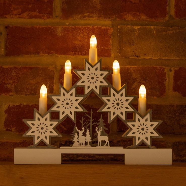 Star and Reindeer Candle Bridge - Christmas Decoration main product photo