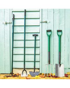 Green & Grey Carbon Steel Medium Sized 5-Piece Garden Tool Set