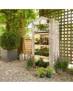 Large Four Tier Premium Timbre Greenhouse - Outdoor Garden Plant Wooden Grow House