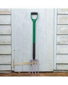 Green & Grey Carbon Steel Garden Border Fork