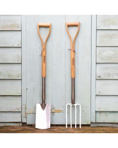 Ash & Steel: Heavy Duty Stainless Steel Garden Border Fork & Spade Set with Ash Handle