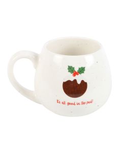 'All Good in the Pud' Rounded Christmas Mug