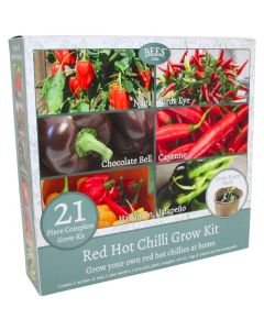 21 Piece Red Hot Chilli Growing Kit Gift Set - Selection of 6 Varieties