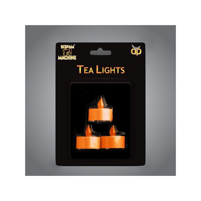 Halloween Orange Tea Lights Pack of 3