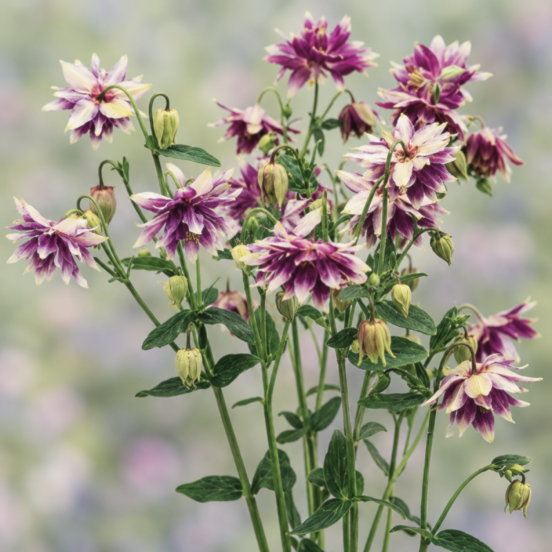 Mini Topiary Aquilegia Purple Barlow - Granny's Bonnet, Columbine