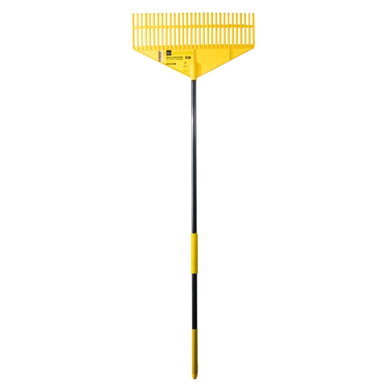 The Bulldozer! Heavy Duty Lawn & Leaf Garden Rake complete with Handle