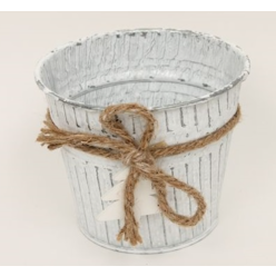 Small Metal House Plant Pot with Rope Detail
