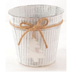 Large Metal House Plant Pot with Rope Detail