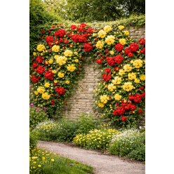 Duo Climbing Rose 'Falling in Love' - Yellow and Red Climbing Rose
