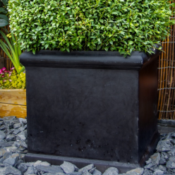 Grosvenor Faux Lead Grey Cube Planter - LARGE