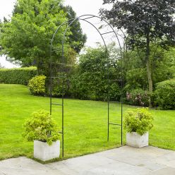 Black Metal Garden Arch - Perfect for Climbing Plants - 2.4m tall