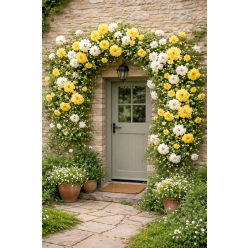 Duo Climbing Rose 'Pure Joy' - Yellow and White Rose
