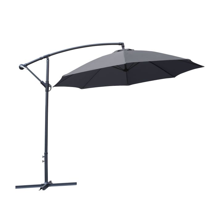 Premium Quality Banana Parasol 2.7m Diameter in BLACK Complete with all weather cover