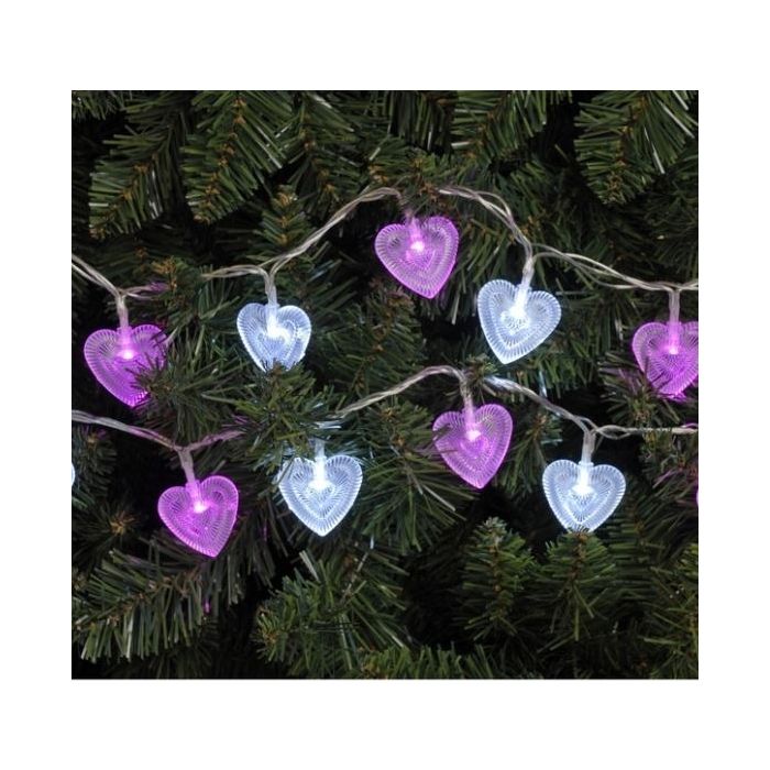 WINTER SALE Christmas Lights 100 Pink & White Hearts