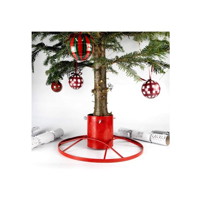 Contemporary Christmas Tree Stand in RED for trees up to 8ft tall