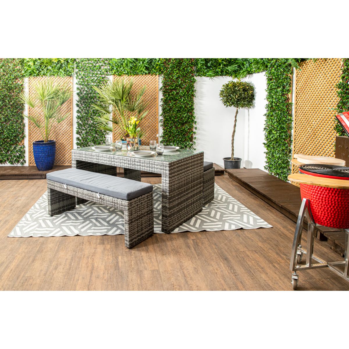 Rattan picnic table 2025