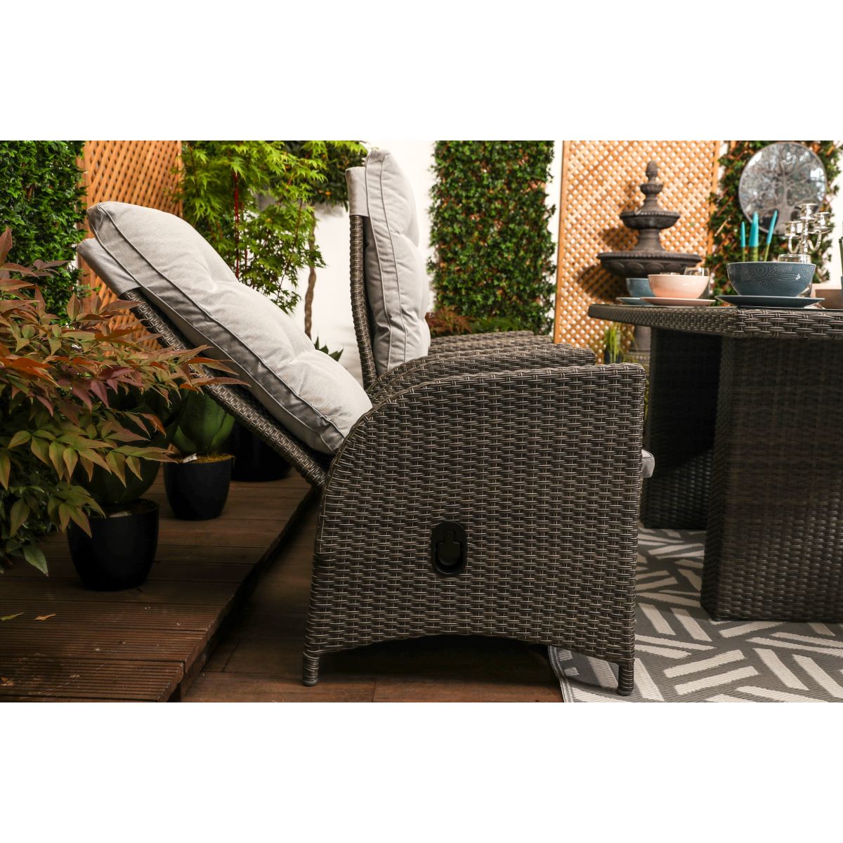 luxury rattan reclining garden chairs