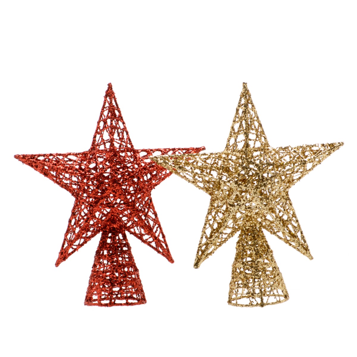 Assorted Red and Gold Tree Topper - Christmas Decoration - Pack of 2