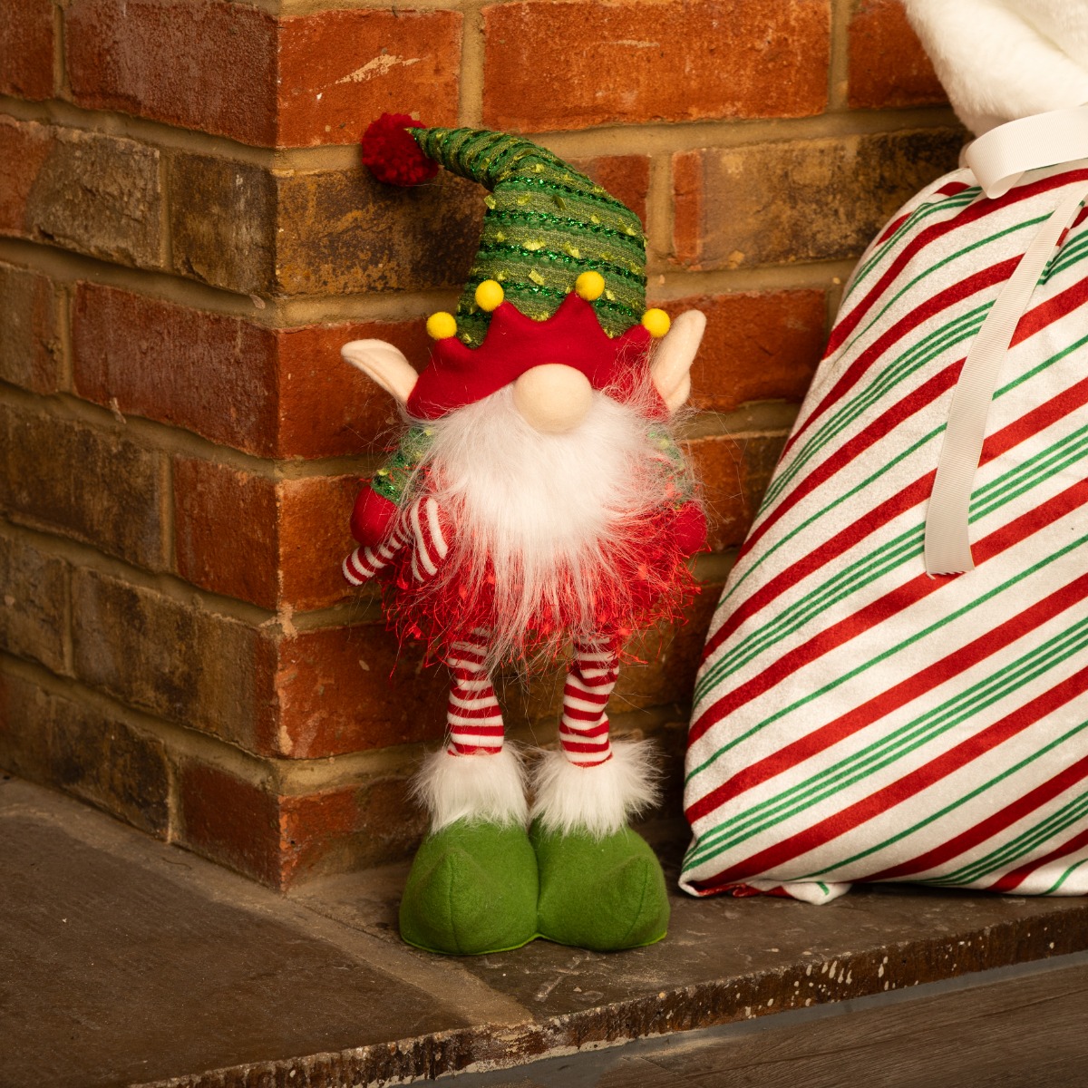 LED Red Light Standing Elf Gonk - Christmas Decoration
