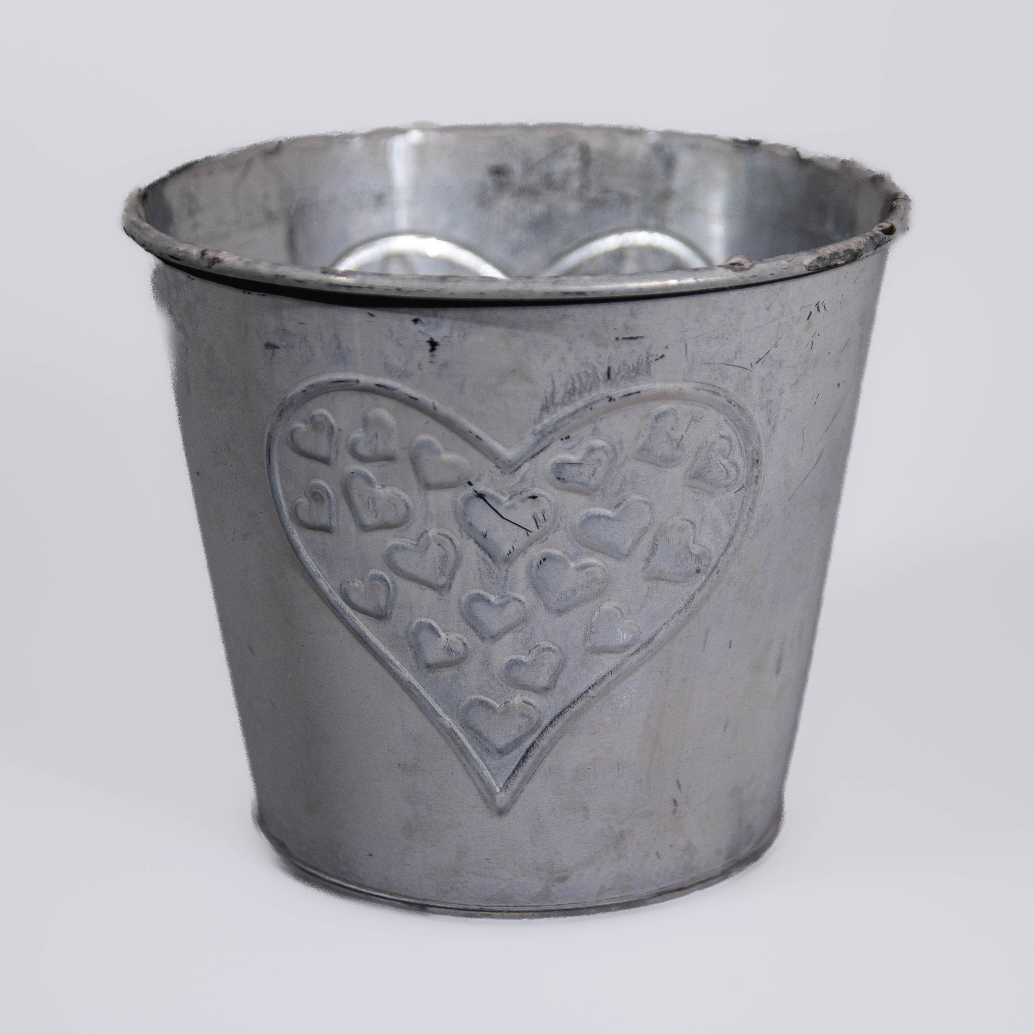 Heart Zinc Pot Pack Of Three Medium (14cm)