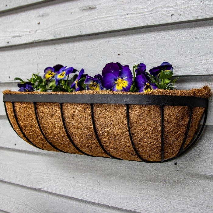 Metal Wall Trough Basket With Liner Large (60cm)