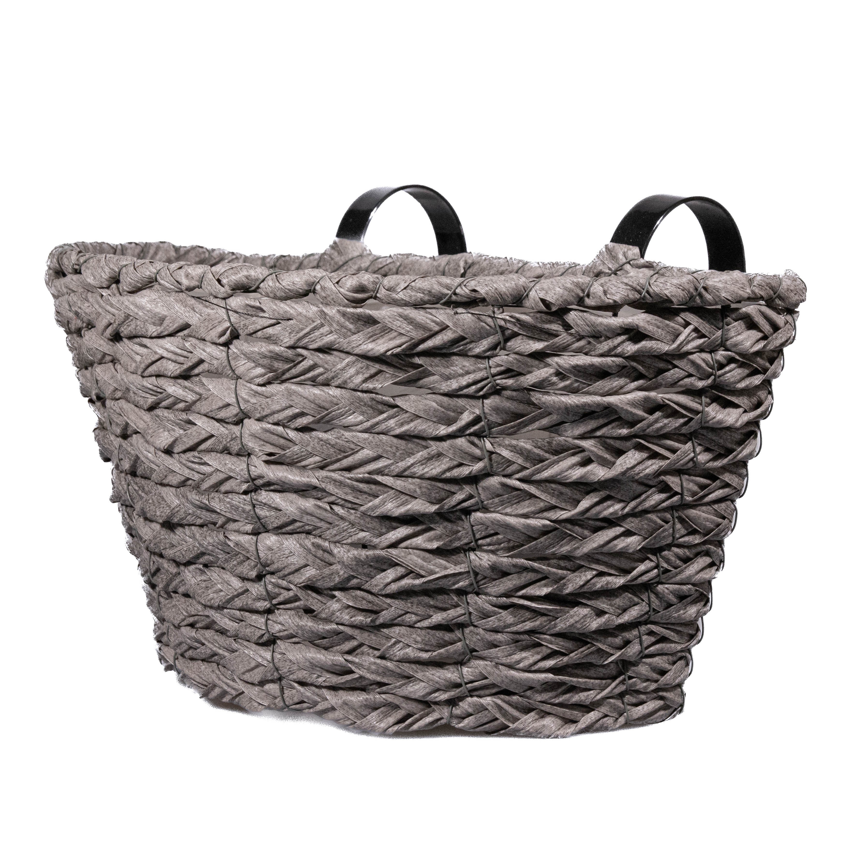 Hanging Rustic Wall Basket ALL WEATHER Grey (35cm)