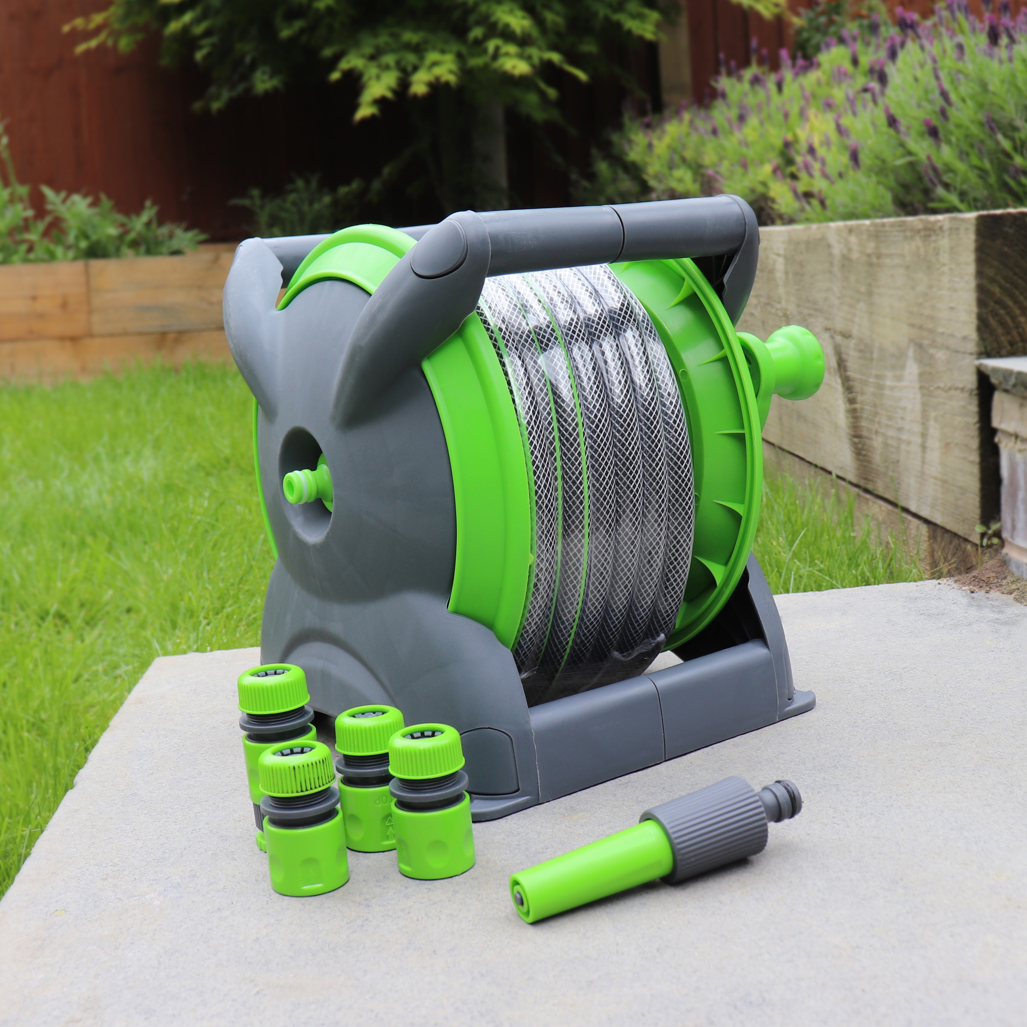 Compact Hose Reel Set 15m Length