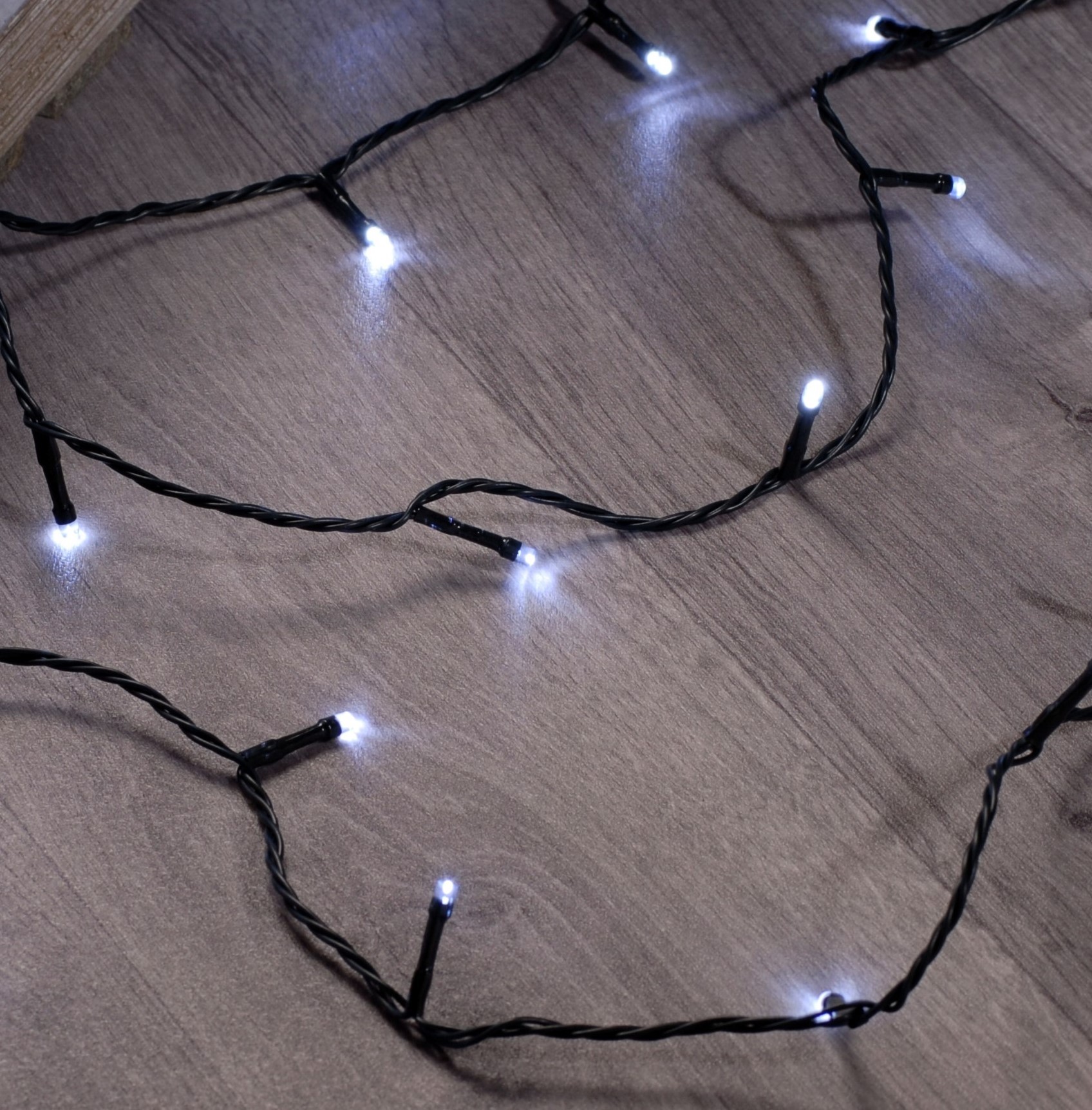Christmas Lights - 50 White LED Timer Lights - Battery Operated