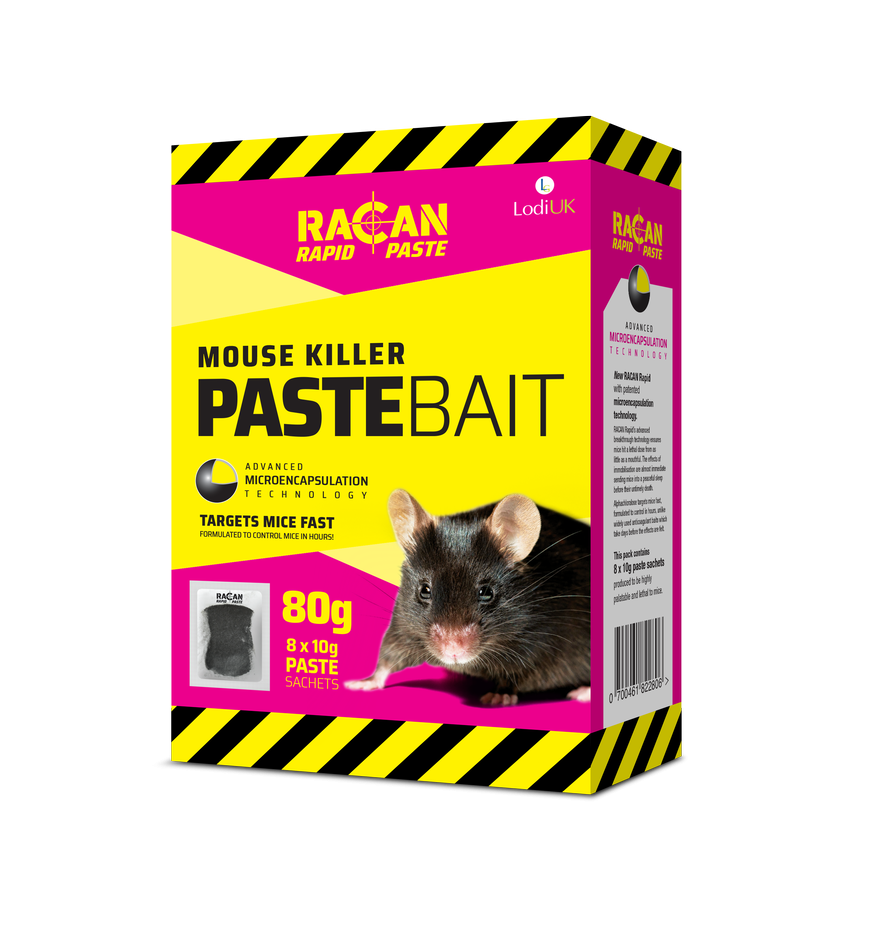 Racan Rapid Paste Mouse Bait Killer Pack of 8